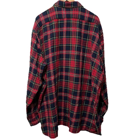 Polo Ralph Lauren Men’s 2XB Red & Blue Plaid Flannel Shirt Festive Holiday - Picture 4 of 6